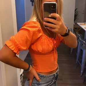 Trendy cute orange top size s